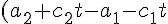 (a_{2}+c_{2}t-a_{1}-c_{1}t)^2+(b_{2}+d_{2}t-b_{1}-d_{1}t)^2=(r_{1}+r_{2})^2\;\cdots\;\text{(6)}